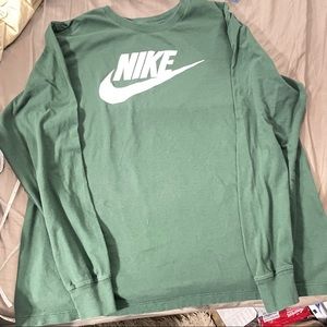 NIKE Long Sleeve Green Tee Size X-Large
